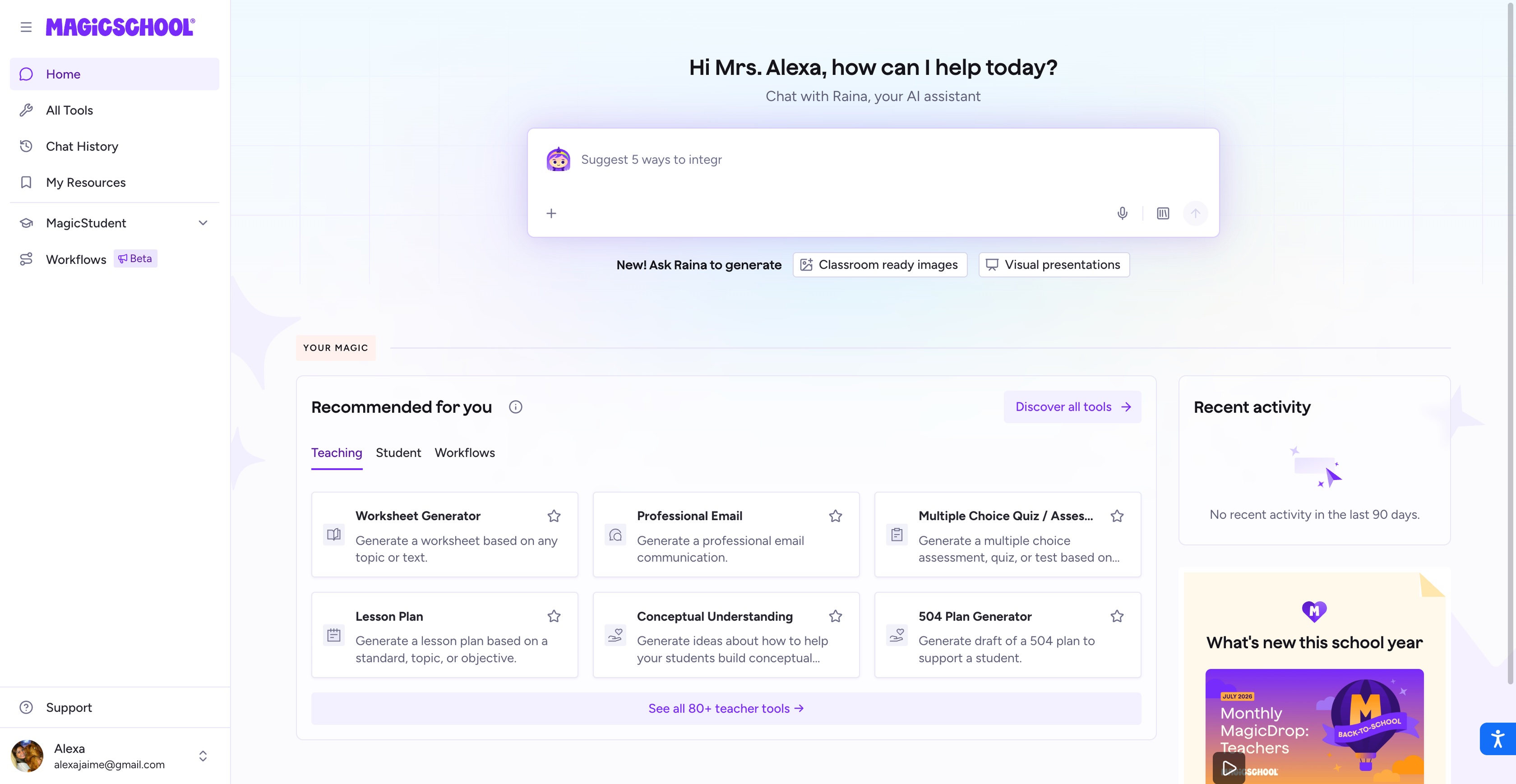 The same homepage in light mode.